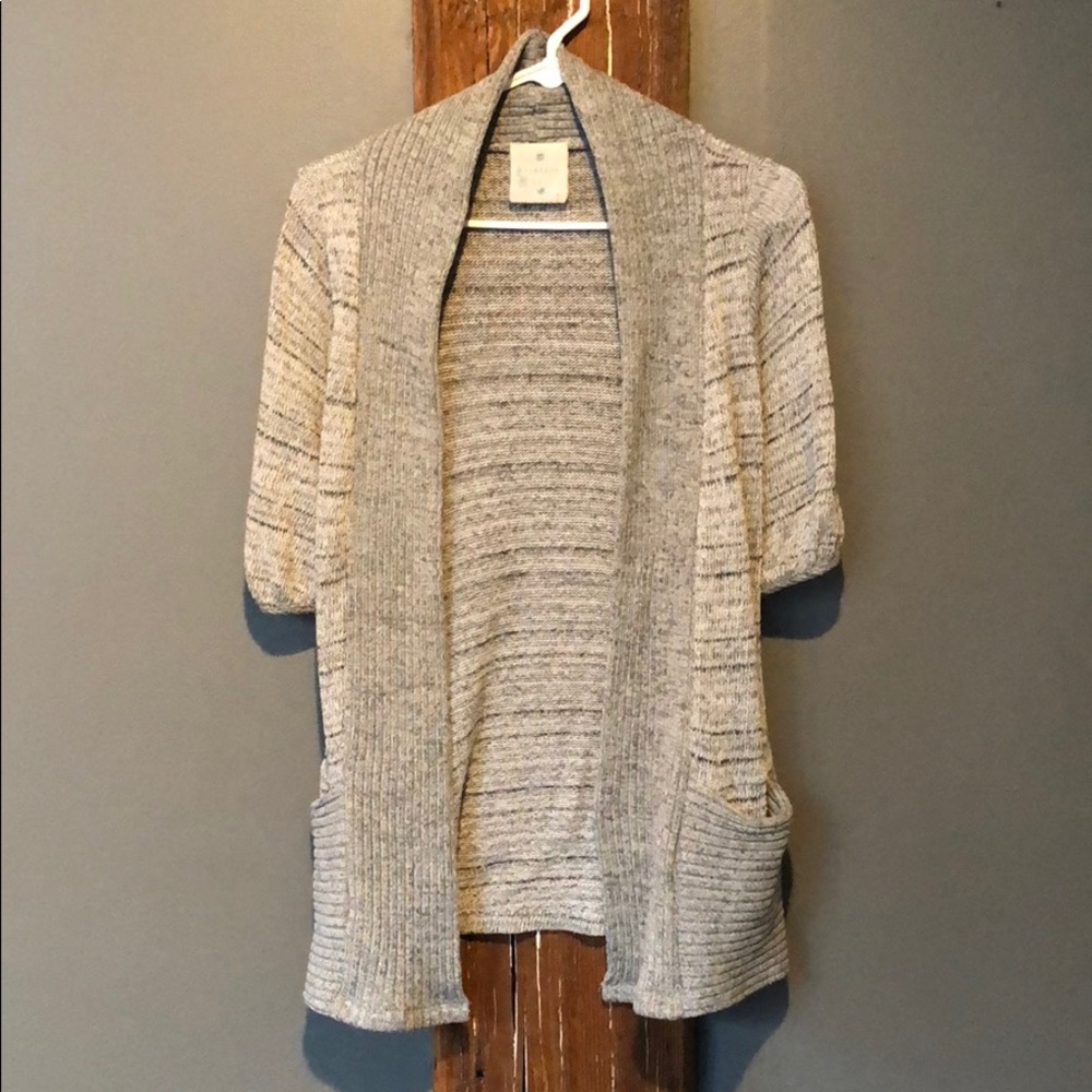 Gray short sleeved cardigan